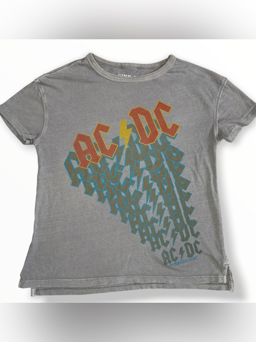 Junk Food Boys Sz Medium AC DC Vintage Look Band Tee Shirt Distressed